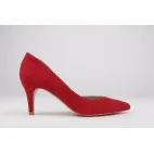 Red suede mid-heel shoes SUSANA