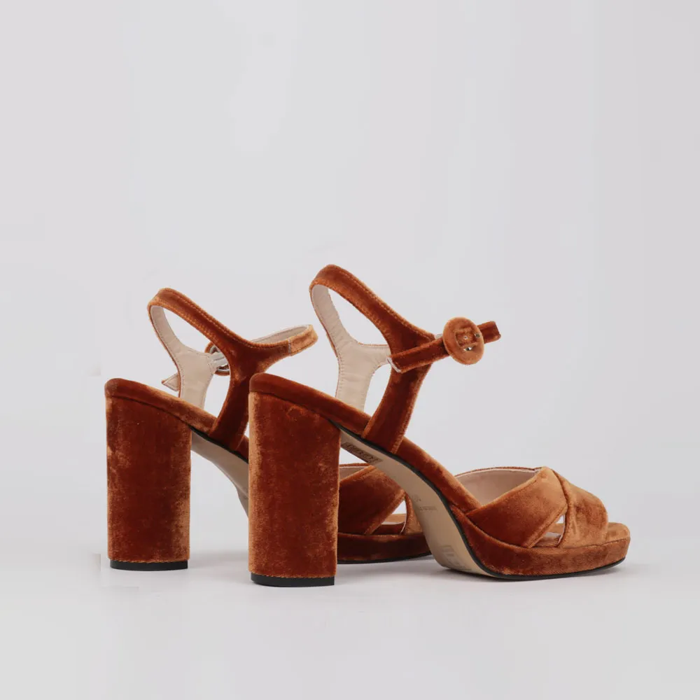 Women heel sandal coganc velvet - Dress heel sandals TERESA