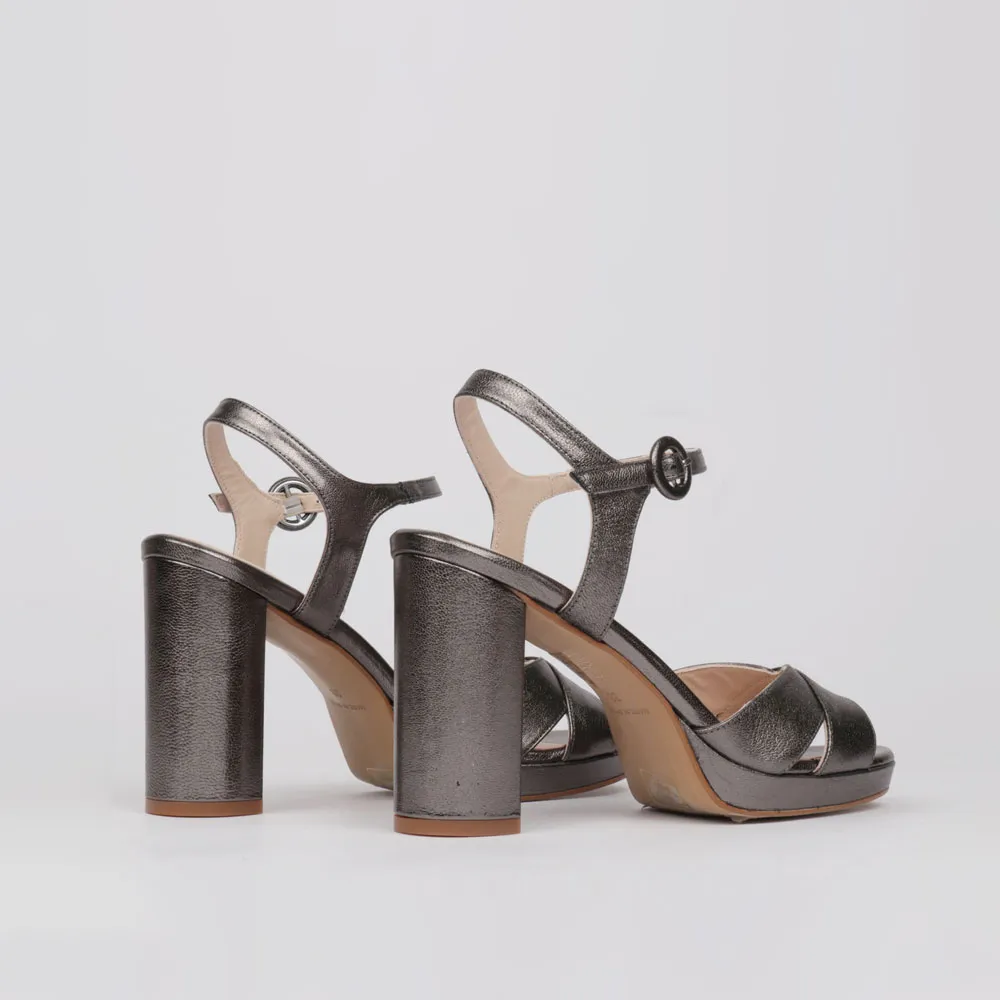 Platform sandal silver leather - Dress women sandals TERESA