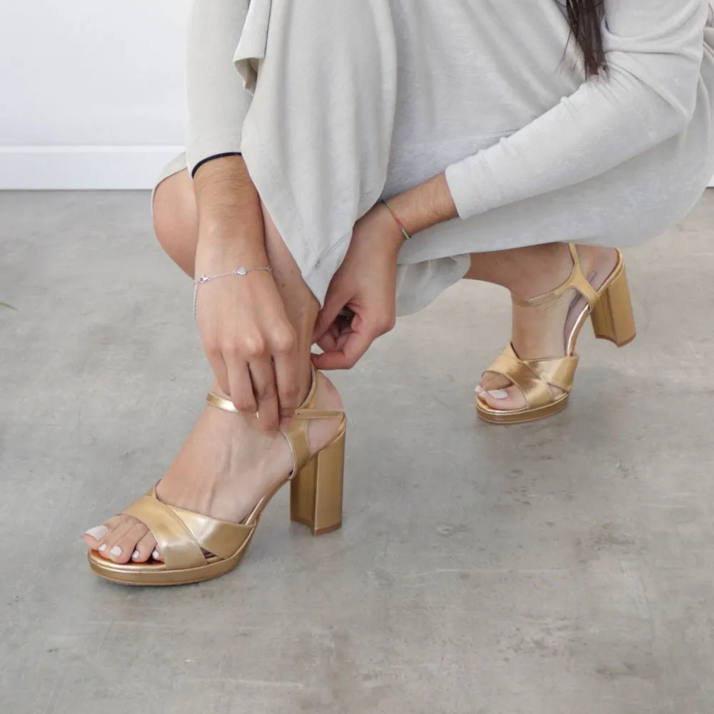 Golden sandals TERESA - Women party sandals New Collection