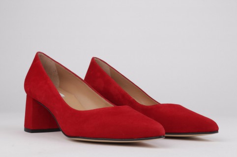 Red stiletto low heel EVA