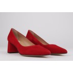 Comfortable heel shoes EVA red suede