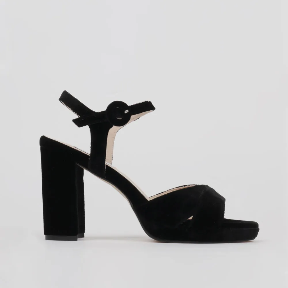 Dress sandals TERESA - Heel and platform sandals black velvet