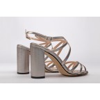 Silver sandal MONICA wide heel