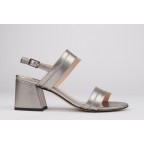 Silver sandals JIMENA wide heel