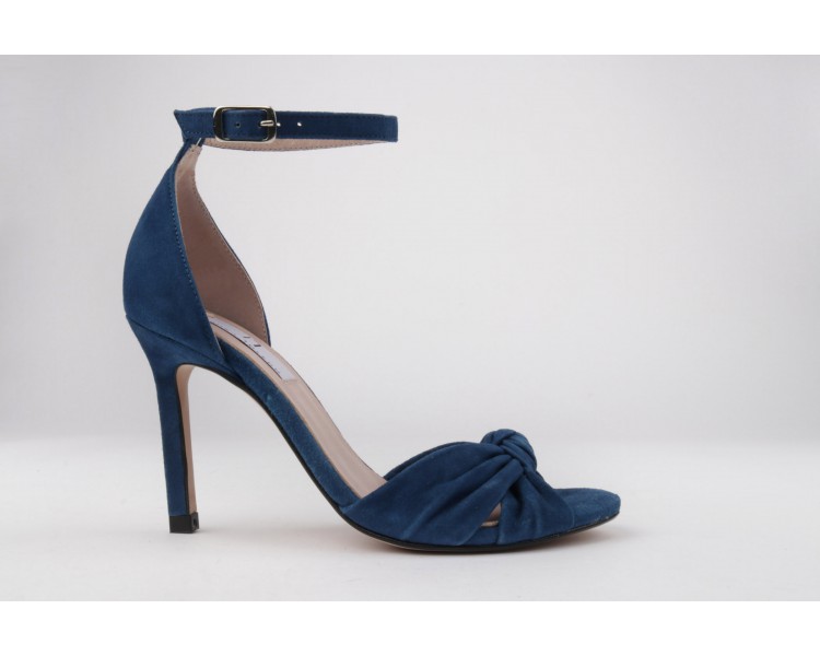 Sandals indigo blue ANGELA heel 9.5 cm.