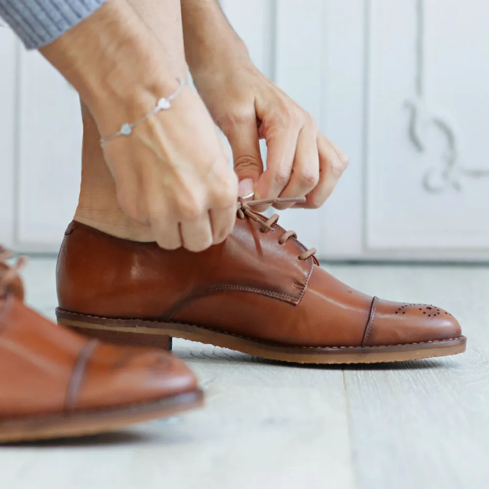 Brown lace-up shoes derby style - LUISA TOLEDO woman shoes