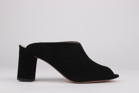 Mules with heel LOLA suede black
