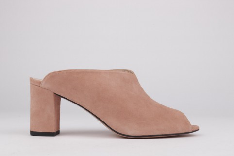 Mules LOLA natural suede with heel
