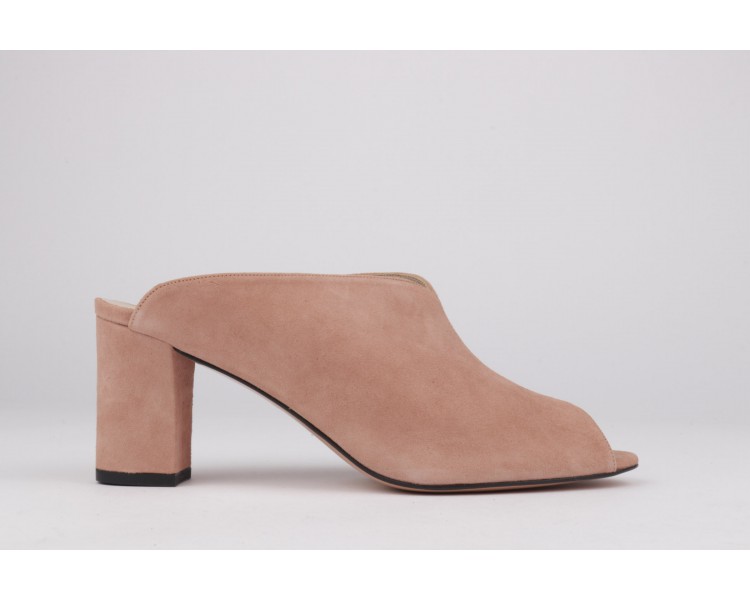Mules LOLA natural suede with heel