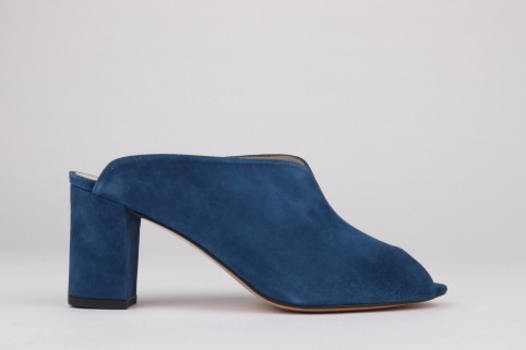 Blue sandals with 7.5 cm block heel LOLA