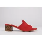 DANIELA - Red mules detail metal heel
