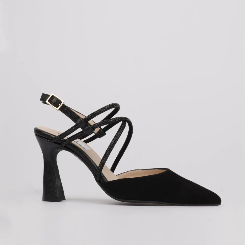 Comfortable black dress shoe shiny detail ROSANA - LT Zapatos