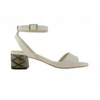 White sandals KIKA silver heel