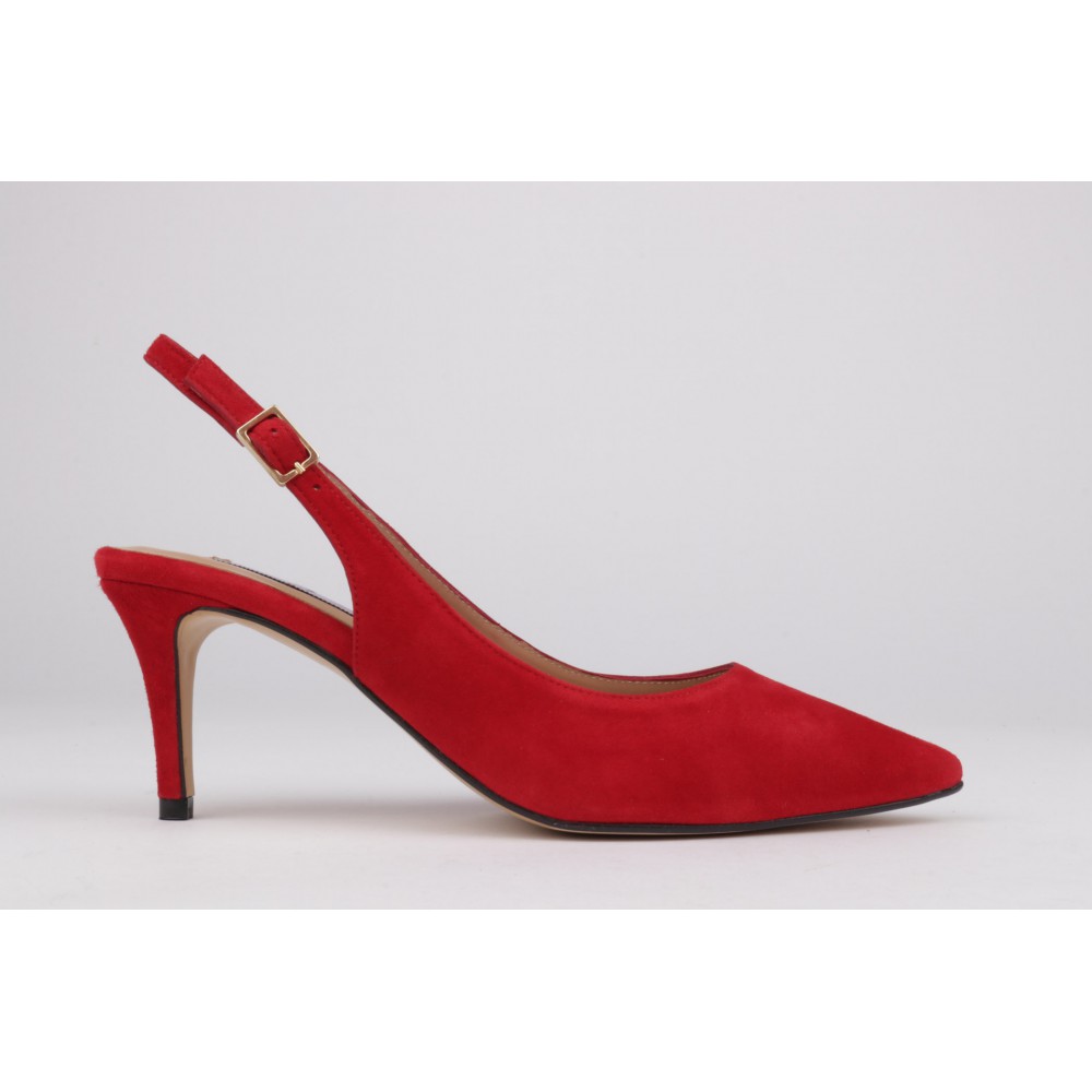 Supposed to Supply Decompose Red suede slingback pumps GOYA