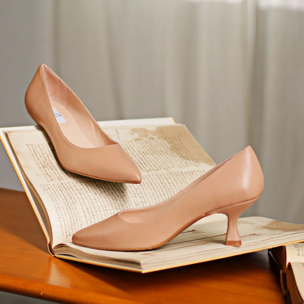 Low heel shoes beige NADIA - Kitten heel LUISA TOLEDO
