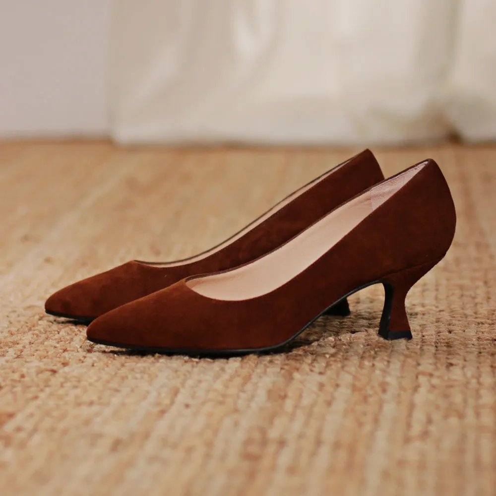 Brown low heel shoes NADIA - Luisa Toledo comfortable stilettos