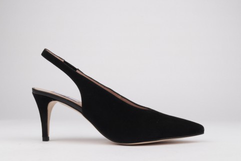 Black suede shoes MARIA undercut design