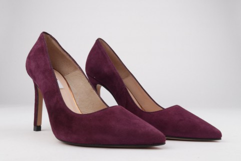 Stilettos heel 9,5 cm. purple suede PAOLA