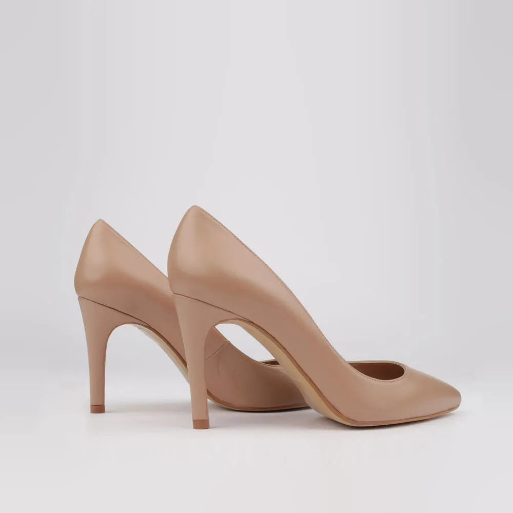 Heel shoes CLARA beige leather - NUDE SHOES