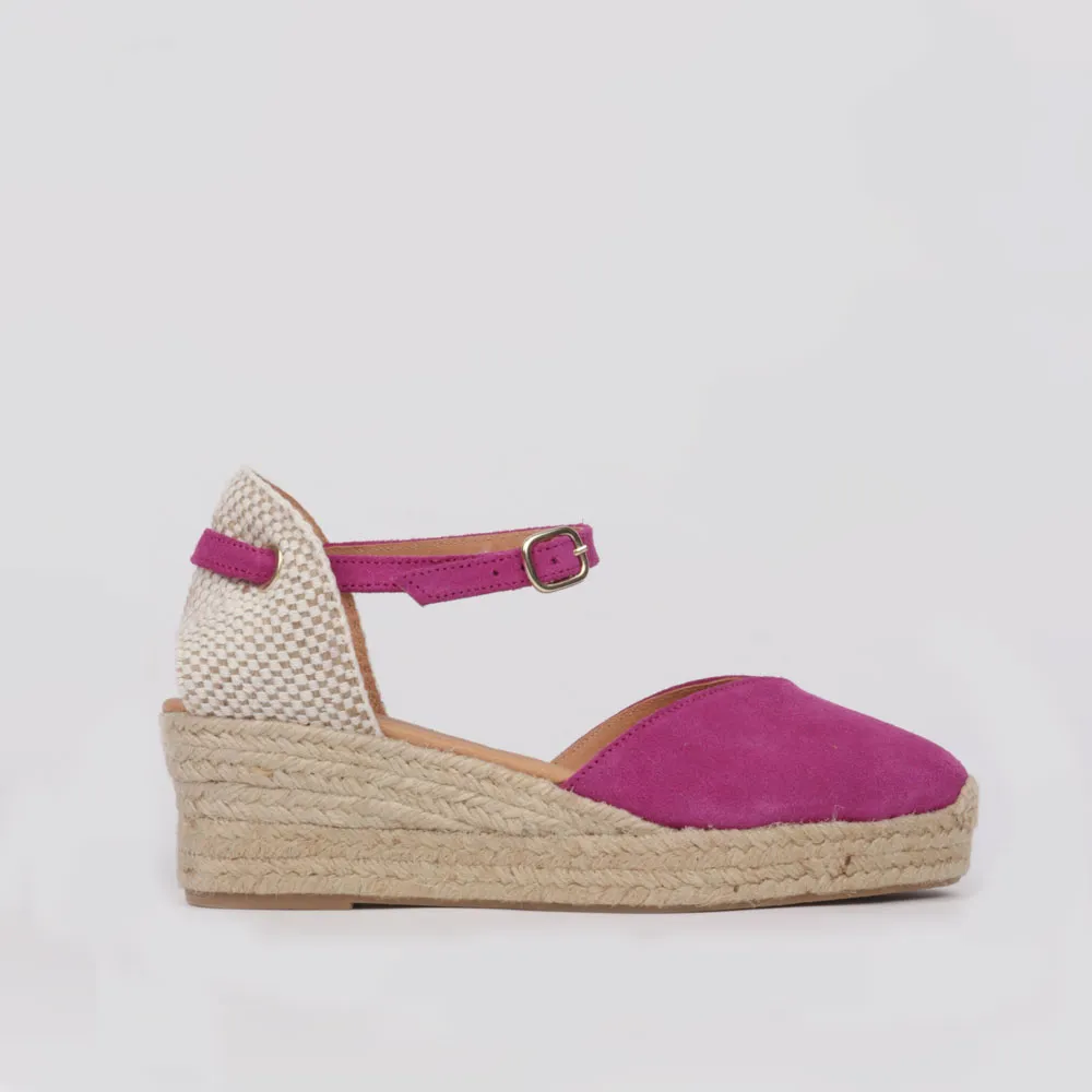 Bougainvillea suede espadrilles low wedge and platform ANA