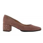 Shoes pinkish suede heel detail rivets CLAUDIA