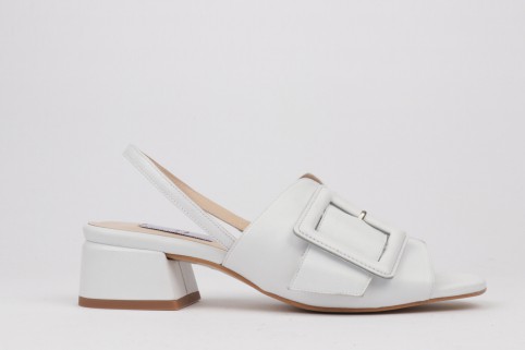 White sandals low heel ROCIO