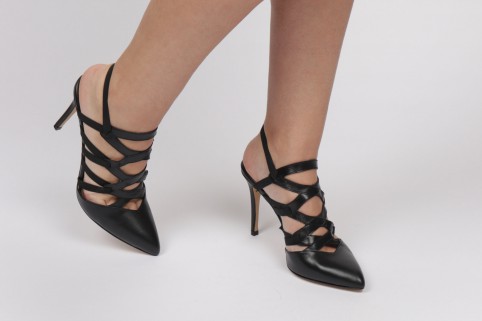 Black stilettos CARLA heel 9 cm.