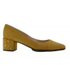 Stilettos low heel detail rivets CLAUDIA mustard