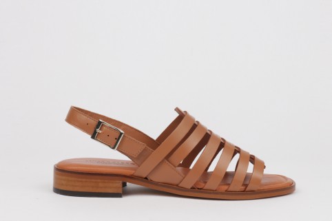 Flat sandals MINERVA leather color