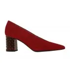 Red shoes heel jewel DORIS french hollow