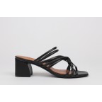 Black heel sandals strips detail VENUS