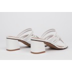 Heel white sandals strips detail VENUS