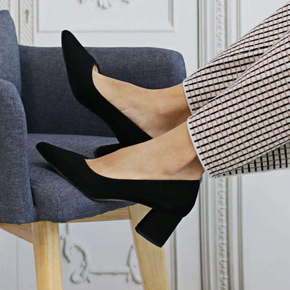 Black low heel shoes EVA - LUISA TOLEDO comfortable stilettos