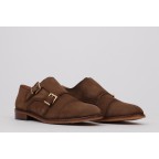 Woman monkstrap shoes AIDA taupe suede