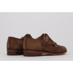 Woman monkstrap shoes AIDA taupe suede