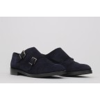 Woman monk strap shoes AIDA navy suede