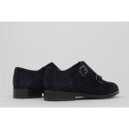 Woman monk strap shoes AIDA navy suede
