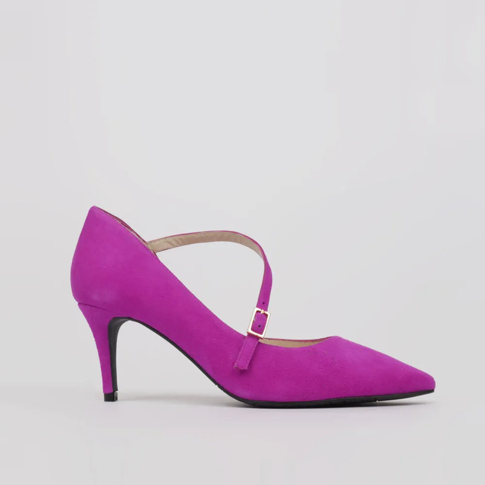 Stiletto bouganvillea suede - Mid heel pumps shoes Luisa Toledo