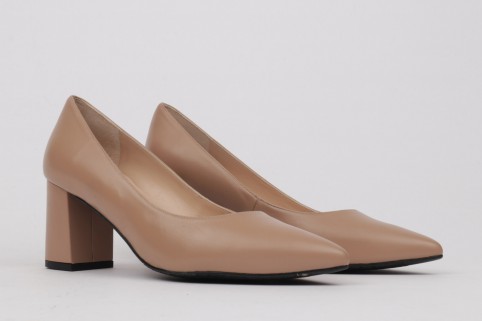 Camel leather heel shoes ALMA