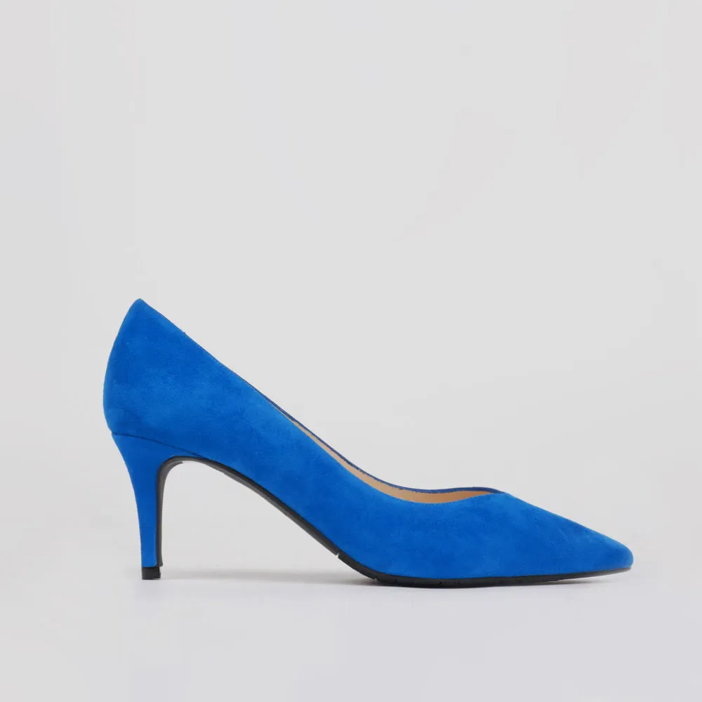 Blue peacock STILETTO - Mid heel pumps electric blue suede