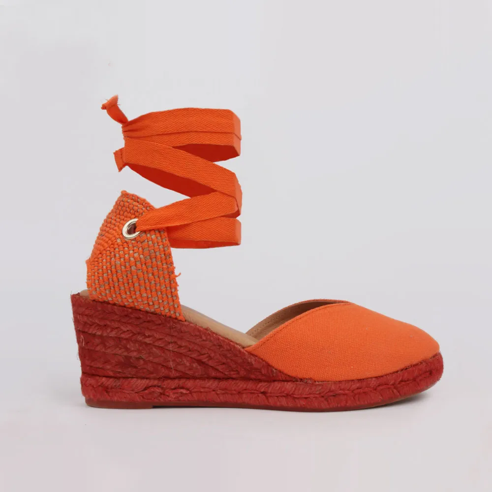 Orange wedge espadrilles CATALINA - Luisa Toledo footwear