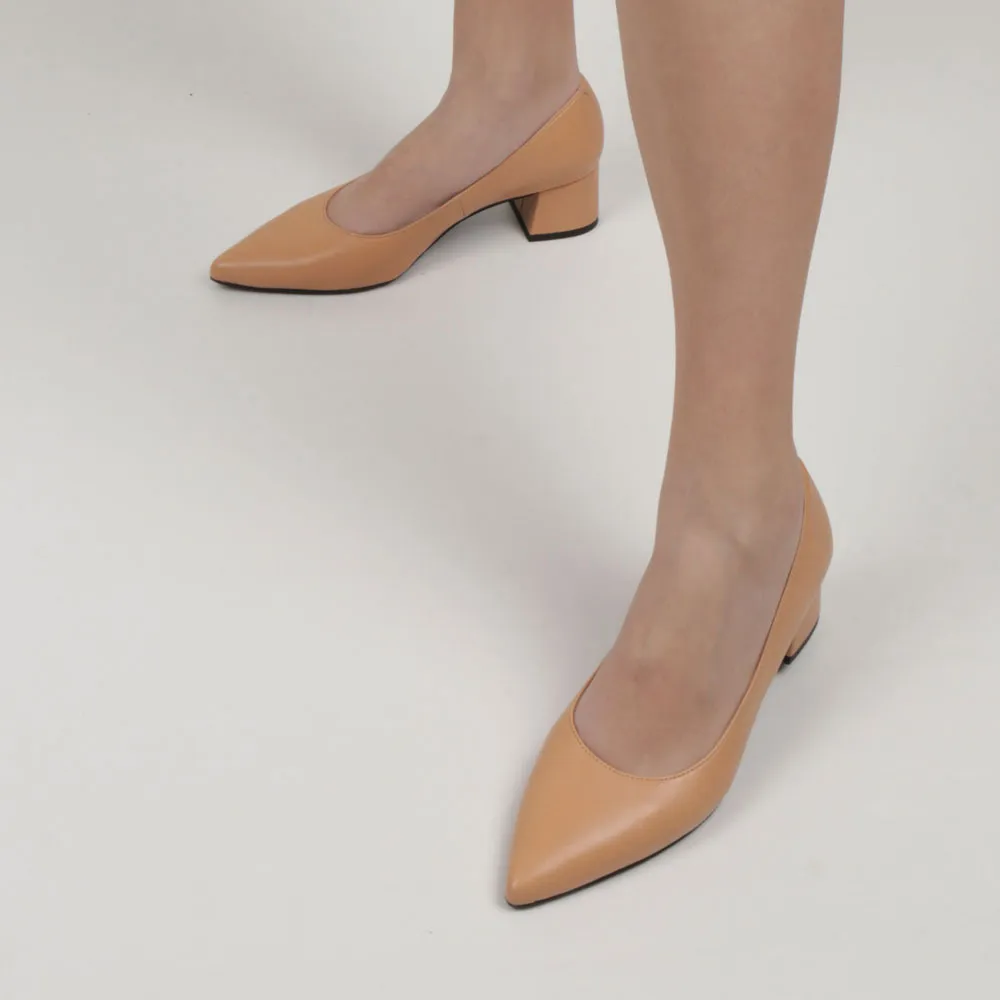 Low heel pumps shoes camel leather MARINA - LUISA TOLEDO