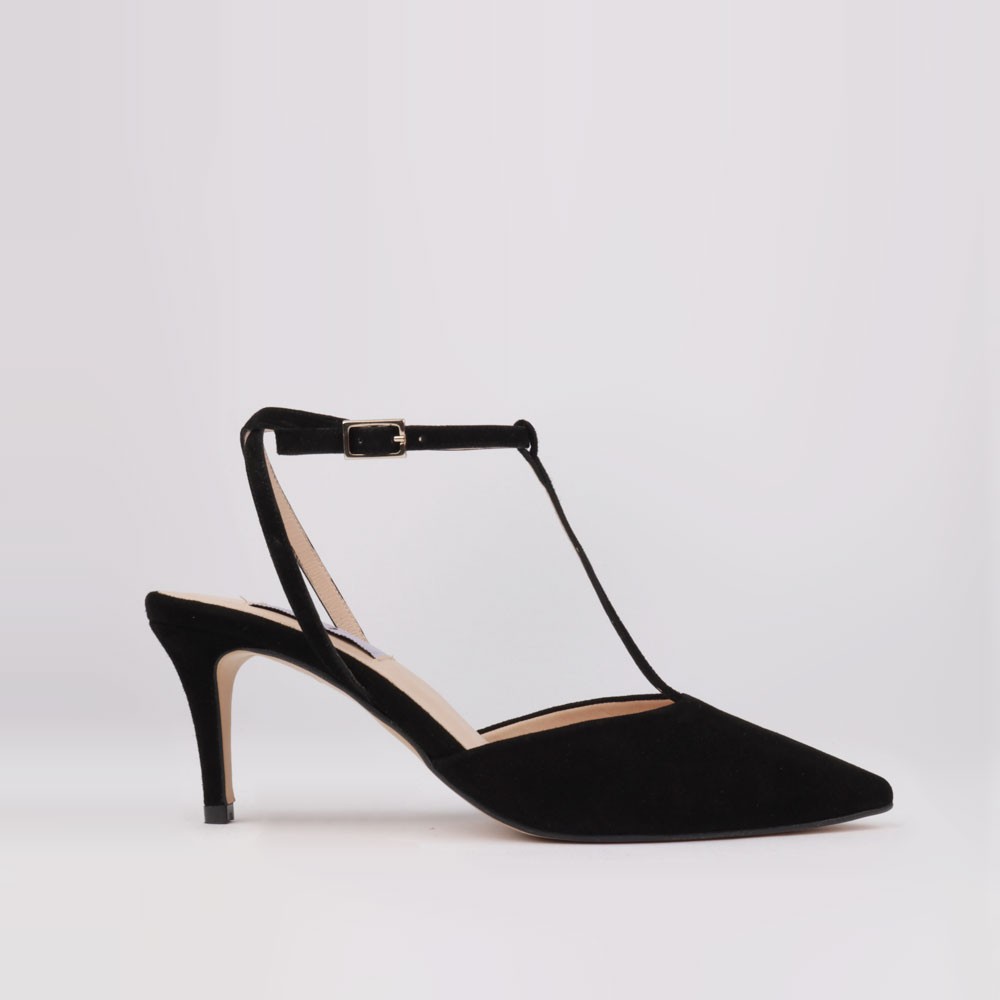 Black suede shoes Veronica slingback style