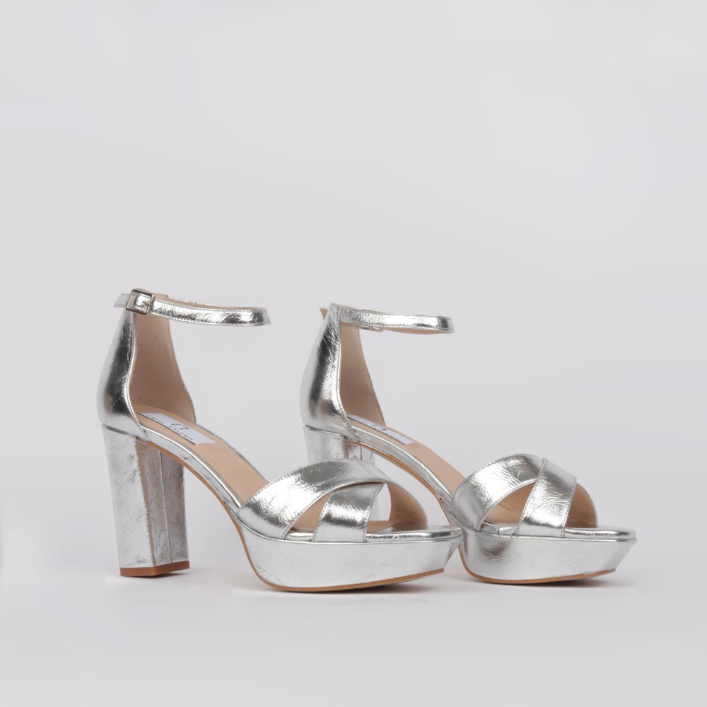 Silver platform sandals MIRIAN | Dress Sandals Collection