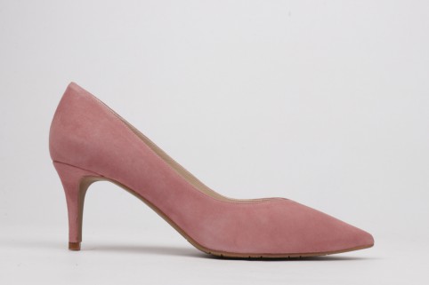 Mid heel pumps dusty pink suede AMELIA
