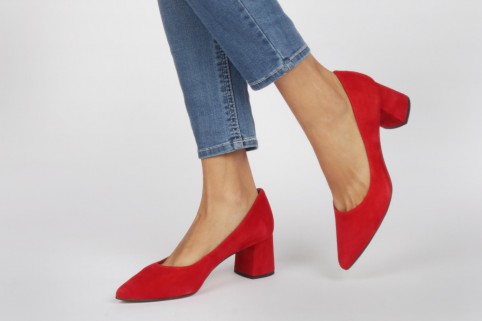 Red stiletto low heel EVA