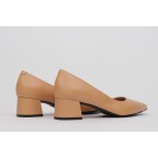 Camel leather low heel shoes MARINA