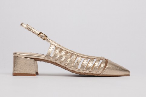 Low heel golden shoes ELISA