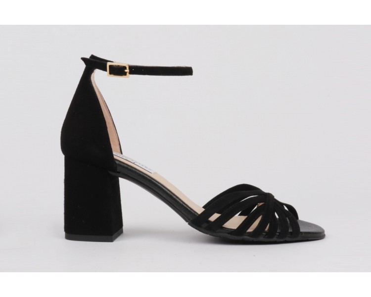 Black dress sandals comfortable heel BELÉN